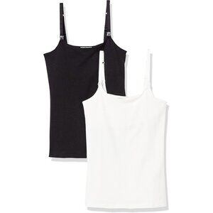 Women's Maternity Nursing Camisole Pack of 2 Adjustable Straps Built-in Shelf Br